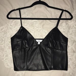Leather crop top